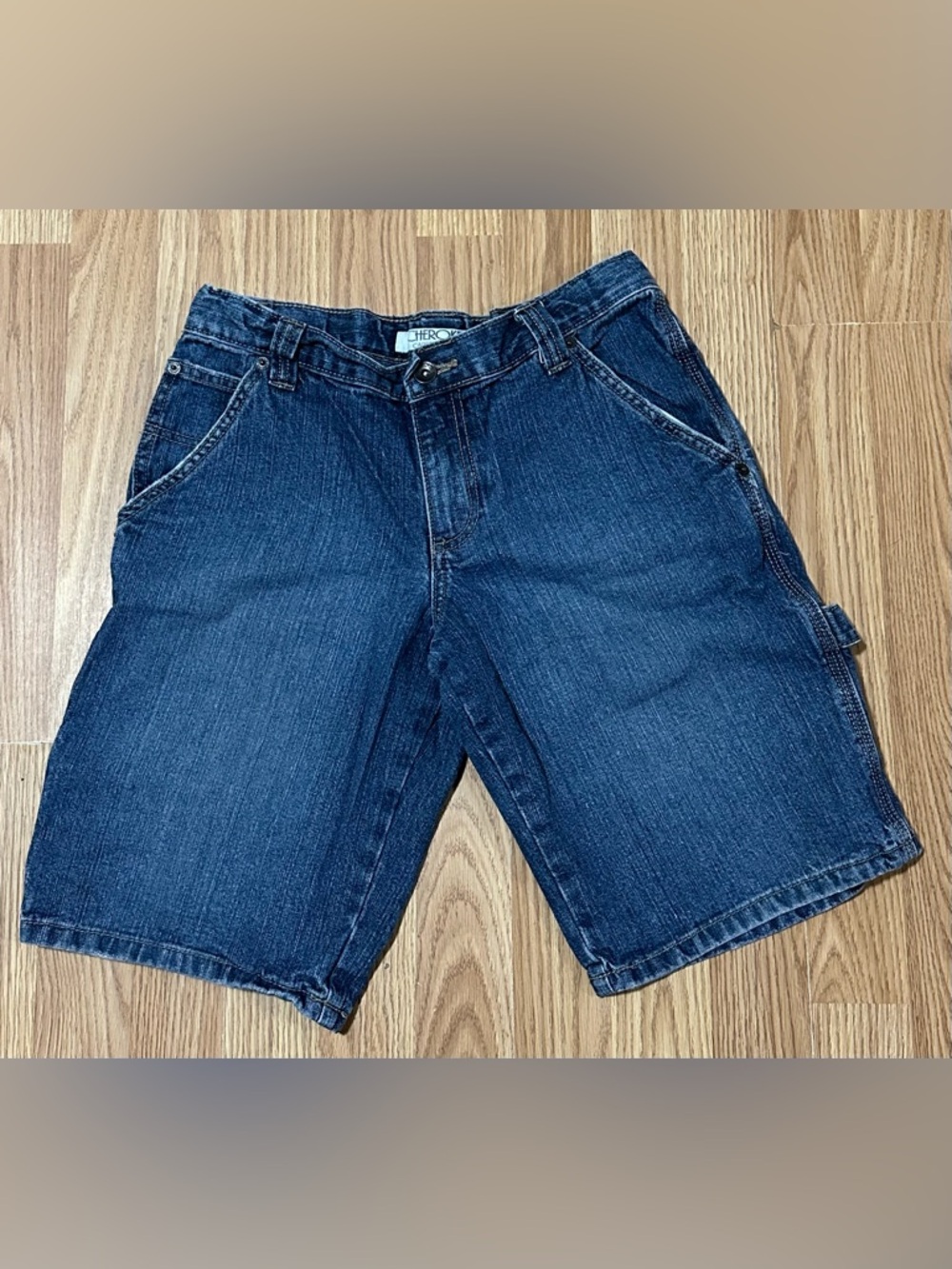 Cherokee Blue Carpenter Fit Denim Shorts- 10” inseam -100% Cotton -Size 10 Husky